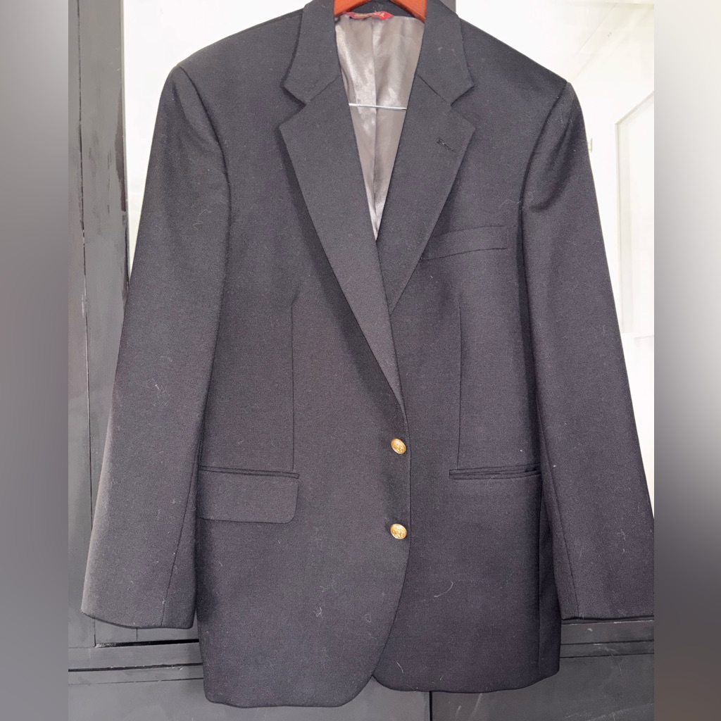 Joseph  Feiss Charcoal Blazer With Gold Buttons